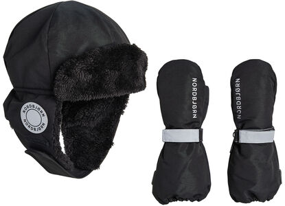 Nordbjørn Snowcap Mütze & Handschuhe, Solid Black