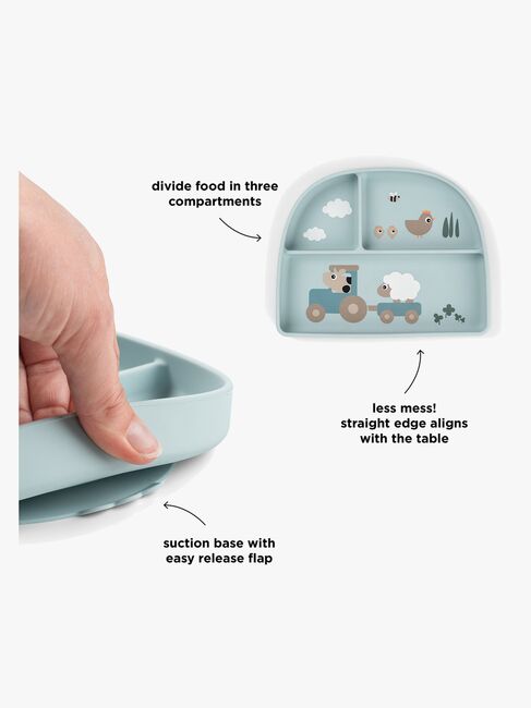 Done By Deer Tiny Farm Unterteilter Teller, Blue