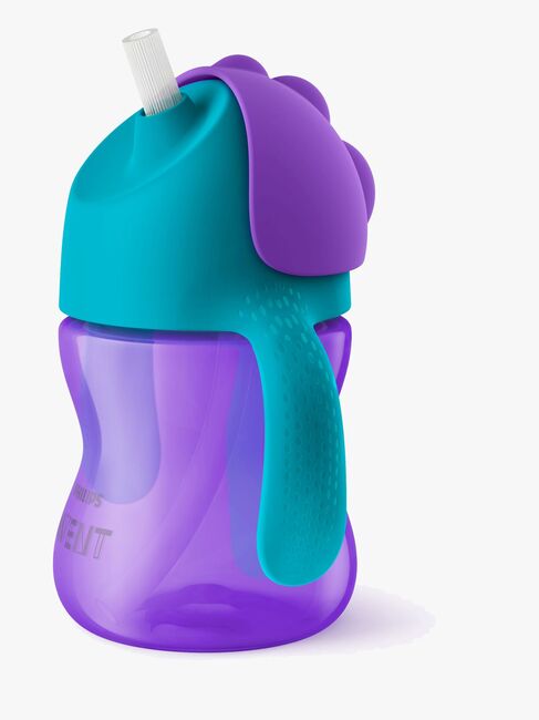 Philips Avent Becher mit Strohhalm und Griff 200ml, Lila/Türkis