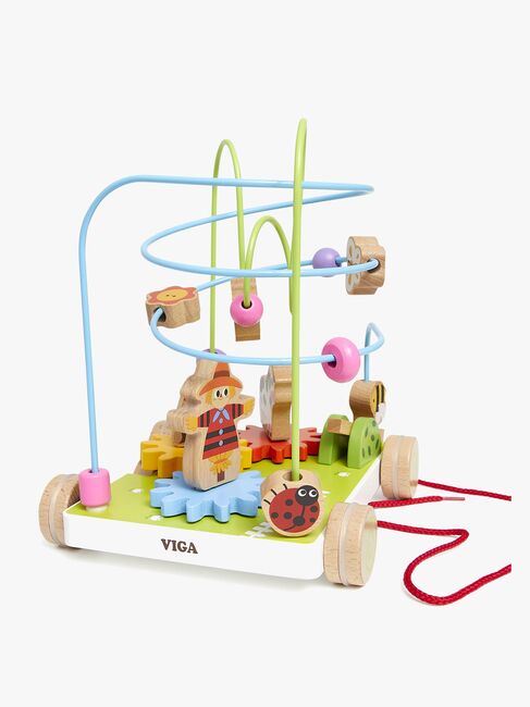 VIGA Nachziehspielzeug mit Kugellabyrinth und Zahnrädern