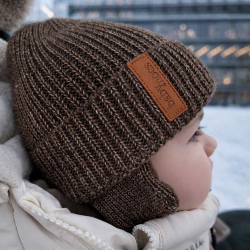 BabyMocs Mütze mit Ohrenklappen, Greige