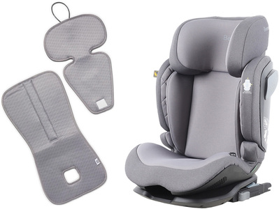 Beemoo Recline i-Size Kindersitz inkl. Ventilierendem Sitzpolster, Mineral Grey/Grey