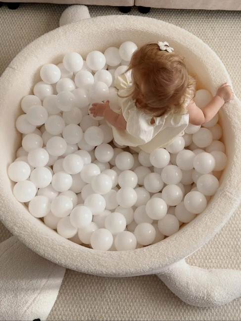 MeowBaby Boucle Turtle Bällebad, Raspberry Glaze Pink