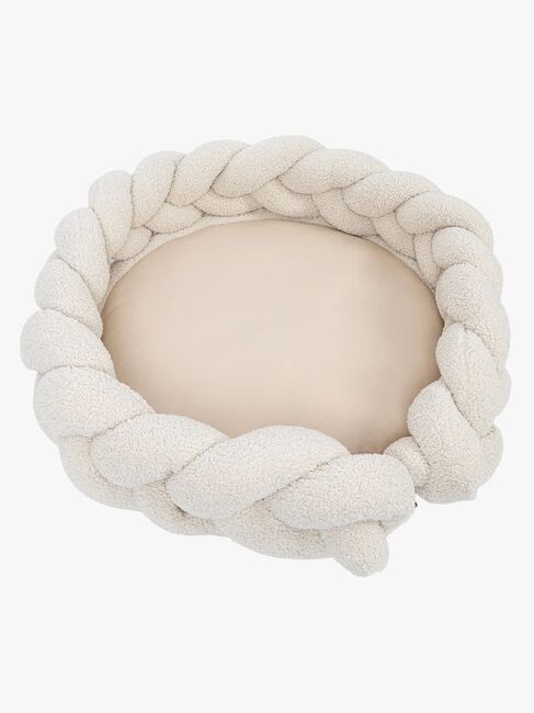 MeowBaby Bearly Babynest mit geflochtenem Schutz & Spielteppich, Cream