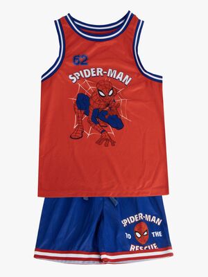 Marvel Spider-Man Tanktop & Shorts Sport Set, Blau/Rot