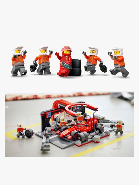 LEGO City 60443 F1 Boxenstopp mit Boxencrew und Ferrari Flitzer
