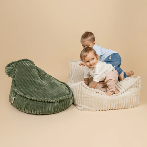 Meowbaby Churros Sitzsack Teddy, Olive Sage Green