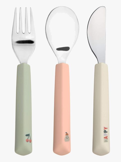 Lässig Besteck mit Silikongriff 3er-Pack, Happy Fruit Cherry