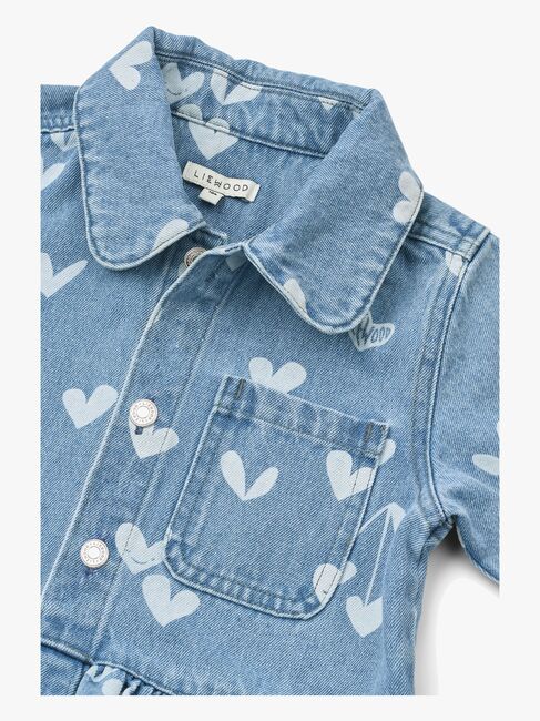 LIEWOOD Printed Denim Overshirt, Sweethearts/Light Blue Denim