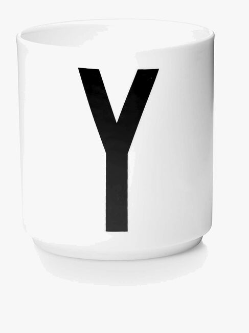 Design Letters Becher Keramik Y, Weiß