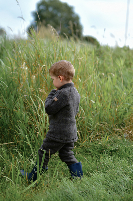 Mikk-Line Wollfilz-Hose Kind, Dark Brown Melange