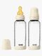 BIBS Medium Flow Glas Fläschchen Latex 2er-Pack 240 ml, Ivory
