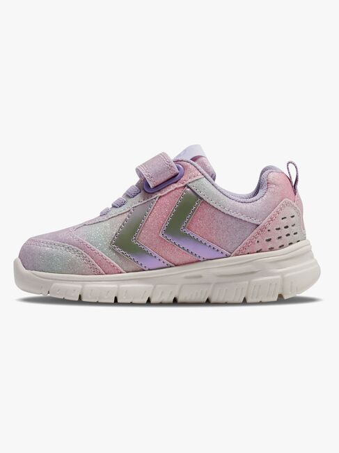 Hummel Crosslite Glitter Infant Sneaker, Multicolor Pink