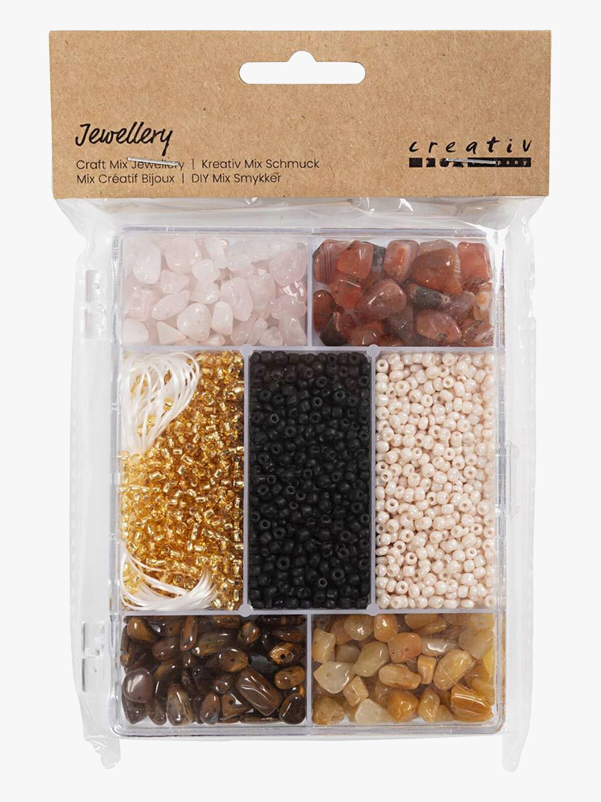 Creativ Company Perlenset Kristalle, Braun/Gold