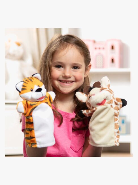 Melissa & Doug Handpuppen Kuscheltiere Zoo, 4 Stück