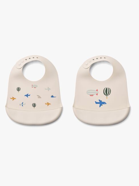 LIEWOOD Tilda  Gemustert Lätzchen Silikon 2er-Pack, Aviator/Ecru