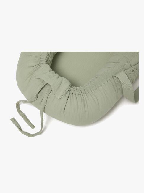 Alice & Fox ALBA Babynest mit Griffen, Green Muslin