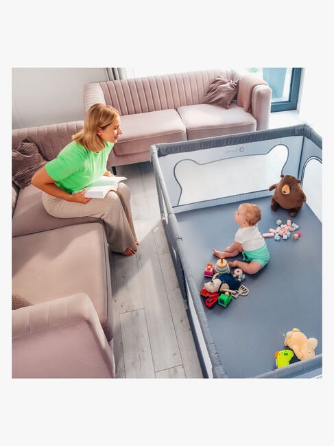 Lionelo WILLOW Laufgitter  für Kinder & Babys, Grey Concrete