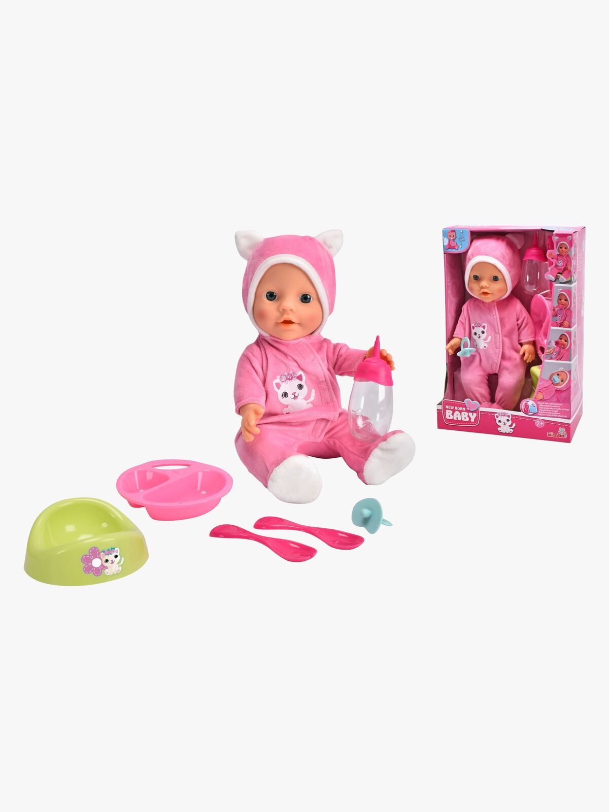 New Born Baby Puppe mit Katzenanzug 30 cm