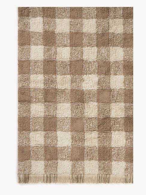 Lorena Canals Waschbarer Vichy Teppich 150x180 cm, Marron