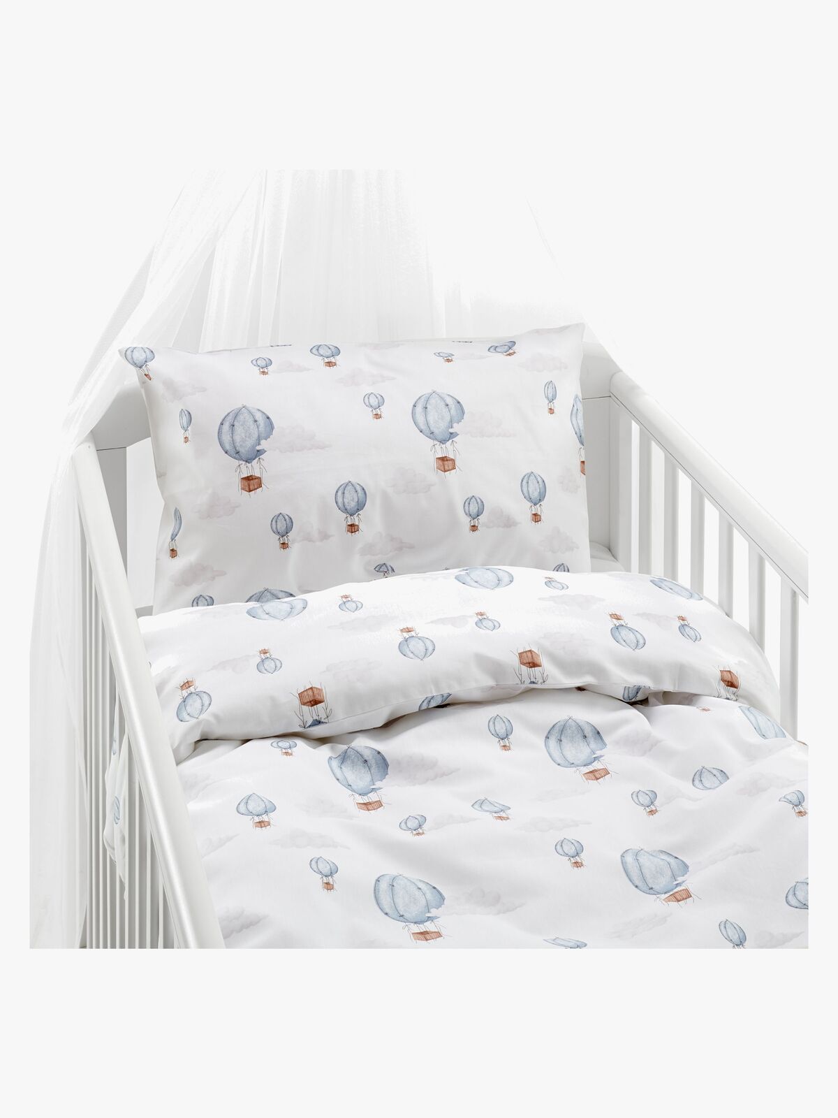 Borganäs Bettwäsche Babybett Ballon 2-teilig 100x130 cm, Blau