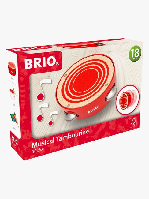 Brio 30263 Tamburin Instrument, Rot
