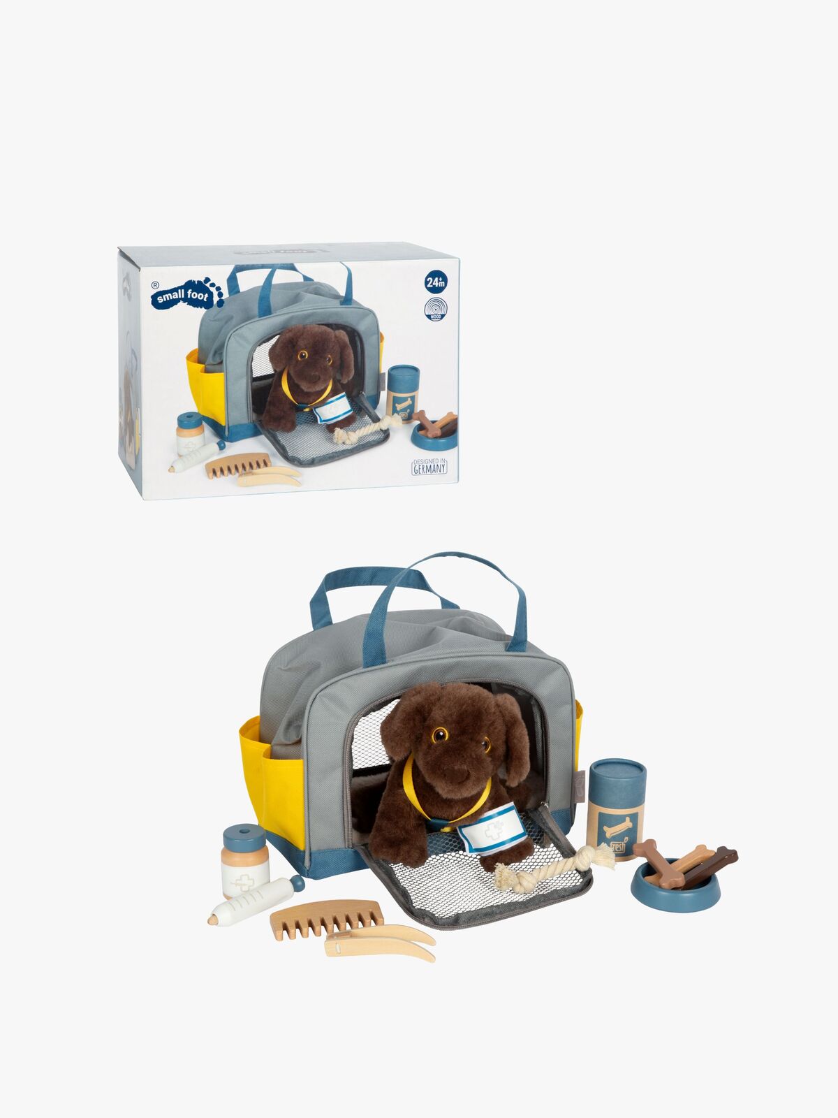 Small Foot Hund mit Tasche und Pflegeset