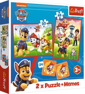 Trefl Paw Patrol Puzzles 2-in-1 + Memo-Spiel