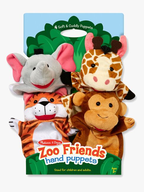 Melissa & Doug Handpuppen Kuscheltiere Zoo, 4 Stück