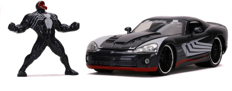 Jada Toys Marvel Auto mit Figur Venom & 2008 Dodge Viper SRT10 1:24