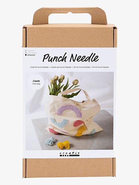 Creativ Company Bastelset Stickerei Stoffbeutel mit Pastellfarben