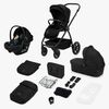 Lionelo Meril 3-in-1 Kombikinderwagen, Black Onyx