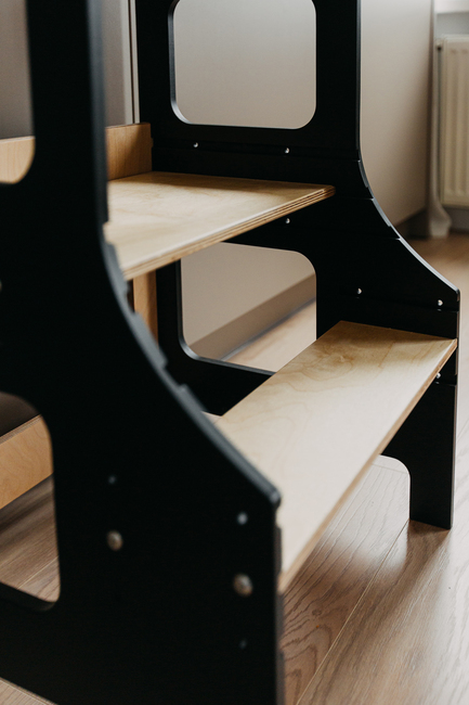 Duck Woodworks Verstellbarer Lernturm, Schwarz