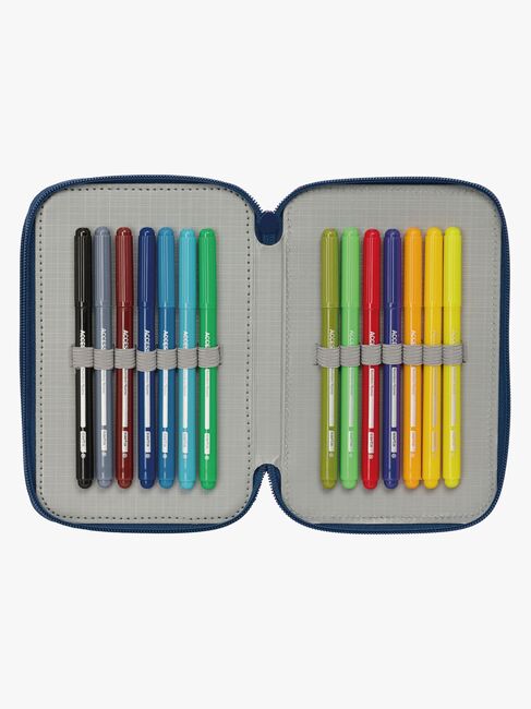 Marvel Spider-Man Gefülltes Dreifach-Federmäppchen 37 Teile, Blau