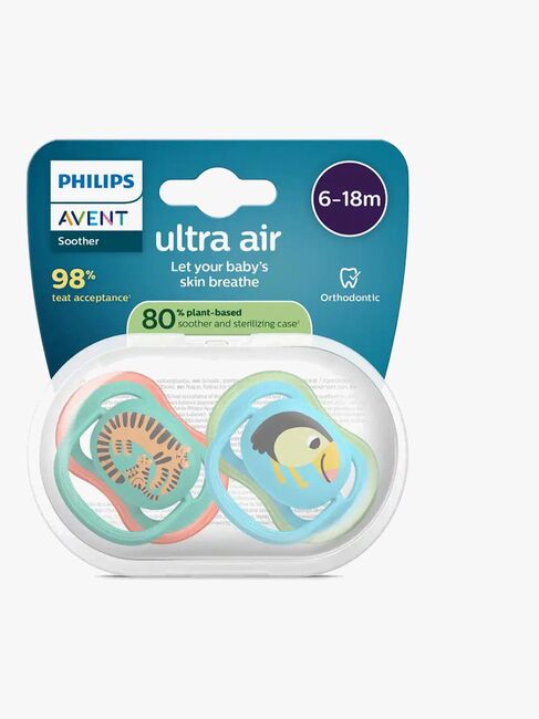 Philips Avent Ultra Air Schnuller 6–18m 2er-Pack, Blau/Türkis