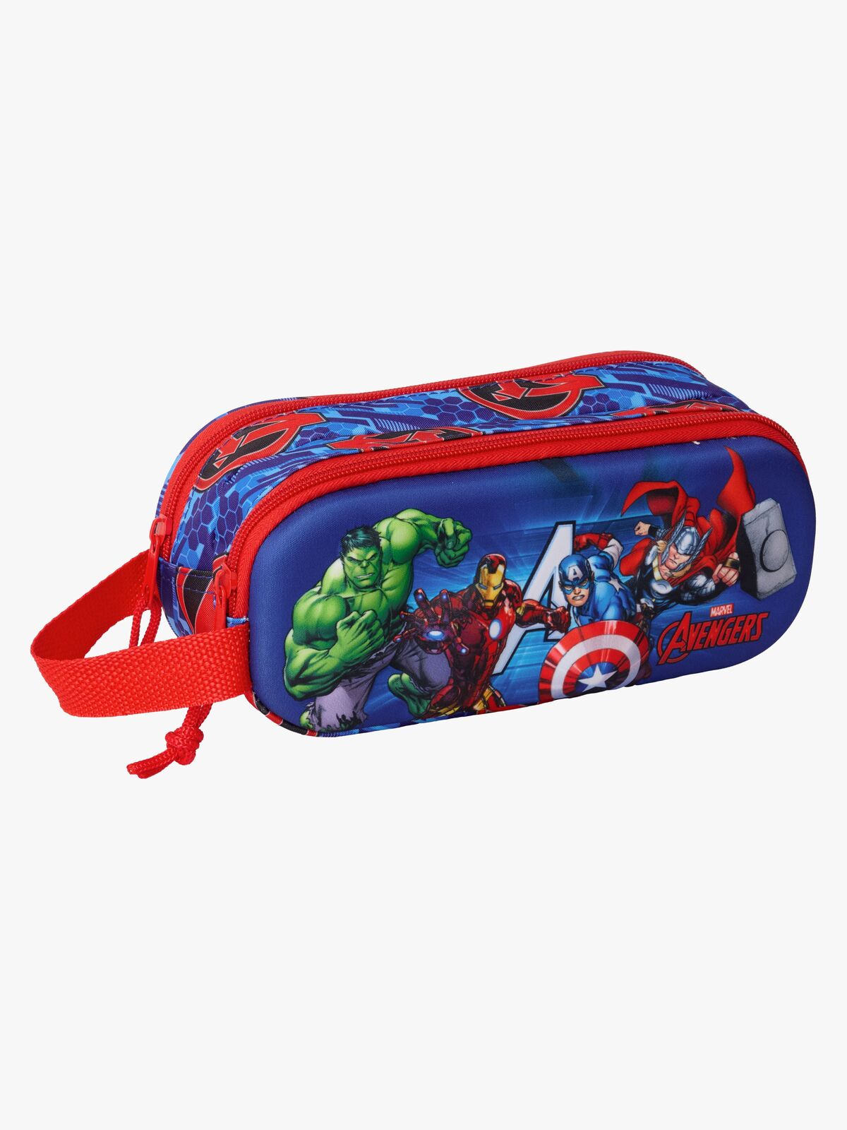 Marvel Avengers 3D Doppel-Federmäppchen, Blau