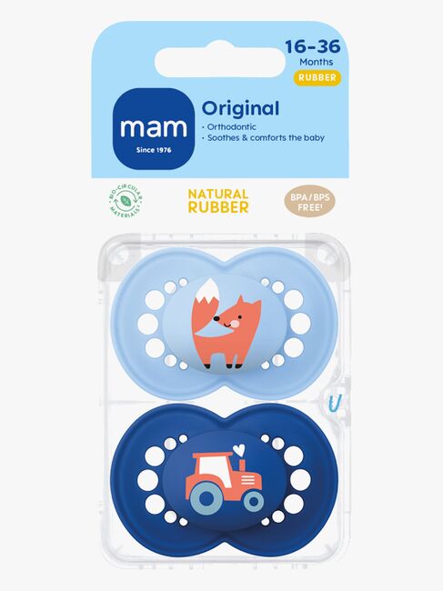 MAM Original Latex Schnuller 2er-Pack 16-36m, Blau