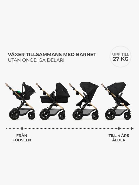 Kinderkraft MOOV 2 Air 3-in-1 Kombikinderwagen, Pure Black