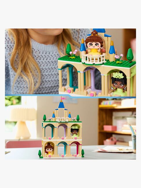 LEGO Disney Princess 43291 Die Mini-Prinzessinnen Belle und Tiana mit ihrem Schloss