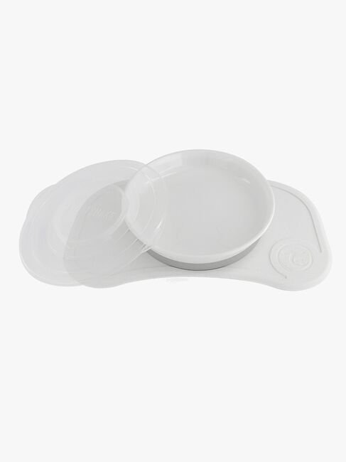 Twistshake Click-Mat Mini Teller und Unterlage, Weiß