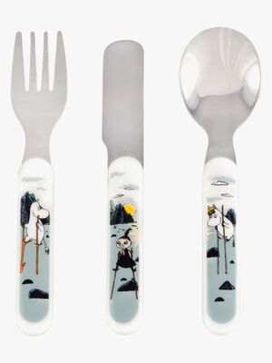 Mumin Inselchen & Schären Kinderbesteck, Grau