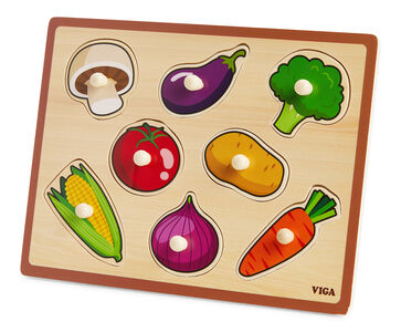 VIGA Knopfpuzzle Gemüse