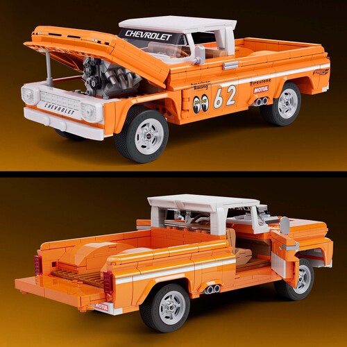 Mattel Brick Shop Hot Wheels Elite Series Brick Shop Hot Wheels Bau-Set Custom ’62 Chevy Pickup 858 Teile
