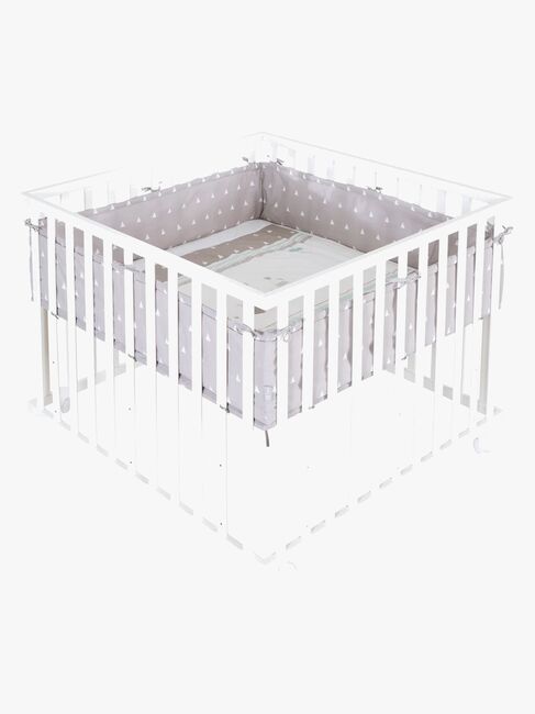 Roba Laufgitter mit Rädern & Bettbegrenzung, Indian Bears White