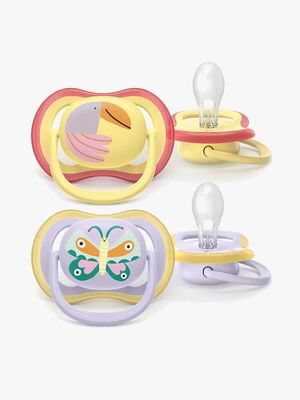 Philips Avent Ultra Air Schnuller 0-6m 2er-Pack, Hellviolett/Hellgelb