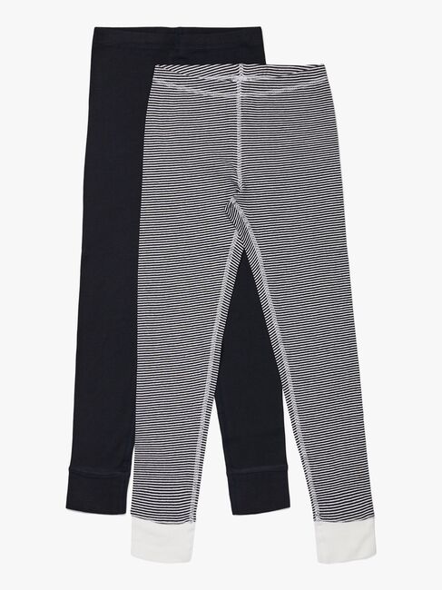 Luca & Lola Toto Lange Unterhose 2er-Pack, Black/Stripes