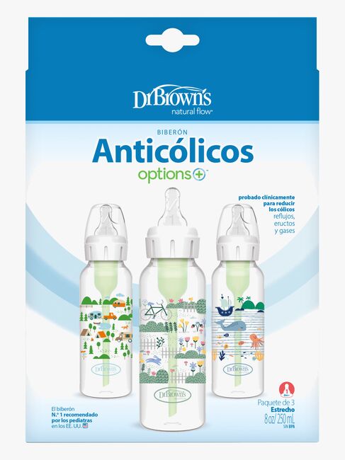 Dr. Brown NarrowNeck Options+ Babyflaschen 250 ml 3er-Pack, Landscape