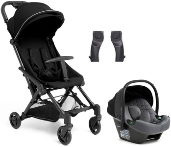 Beemoo Easy Fly 4 Buggy inkl. Route i-Size Babyschale, Jet Black/Mineral Grey
