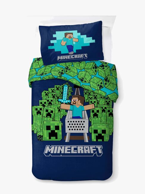 BrandMac Bettwäsche Minecraft Game Over Creepers 150 x 210 cm, Dunkelblau 1030256-3437_1.jpg