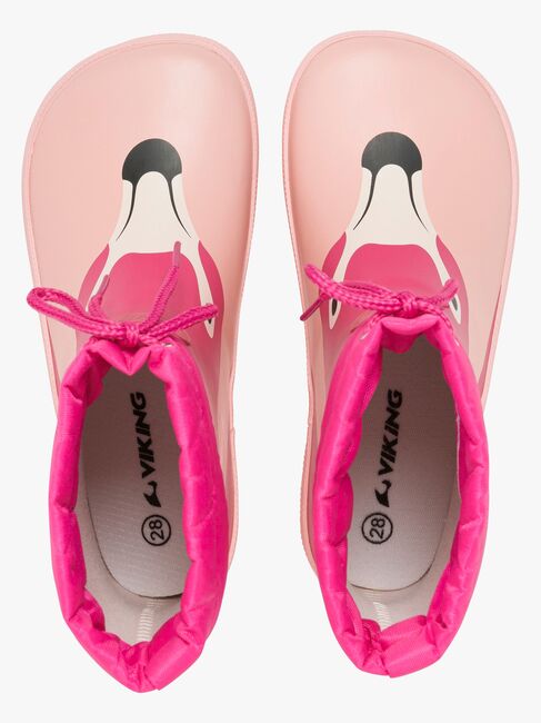 Viking Alv Paw Print Barefoot Gummistiefel, Light Pink/Magenta